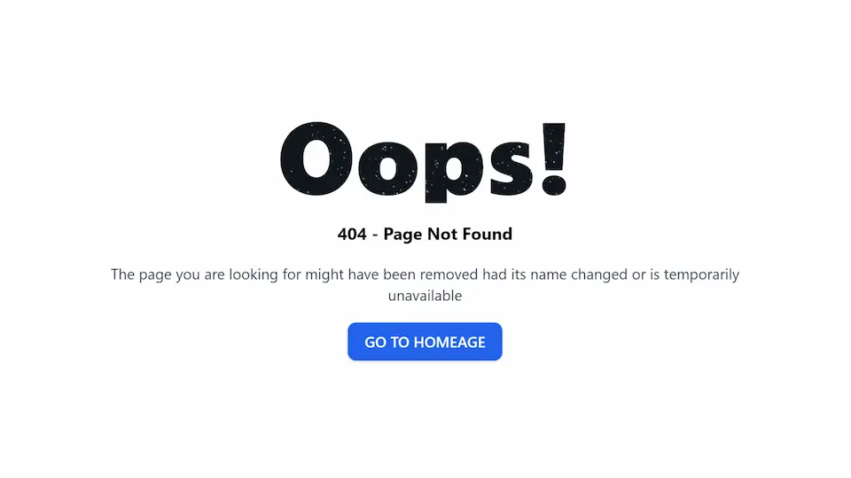 404 error page template